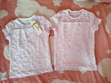 Predám biele tričká na dievčatka č. 110/116, 110 / 116