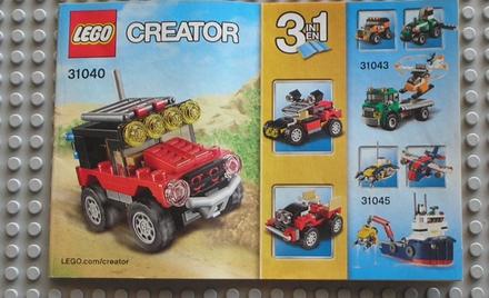Lego 3v1 creator púštne vozidlá,