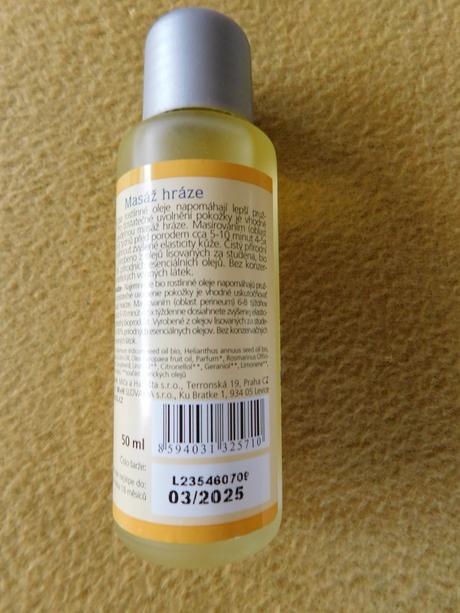 Olej na masáž hrádze, 