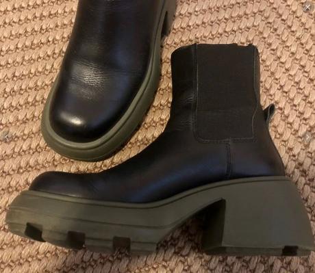 Zara kožené cchunky sole ankle boots 38/39, zara,39