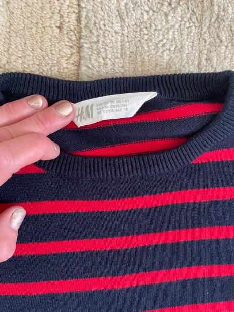 Pruhovaný sveter, h&m,128