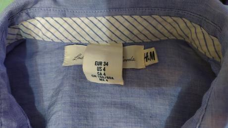 Modrá košeľa veľ. 34, h&m,xs