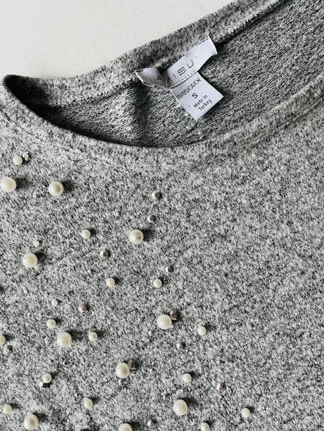 Amisu asymetrický pulover s perličkami vel.s-m, amisu,m