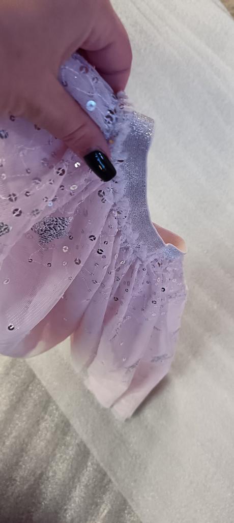 Ružová trblietavá suknička, 128