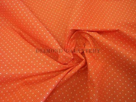 Bavlna oranžová biele bodky - cena za 10 cm, 