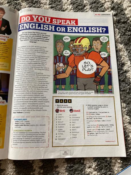 Mix anglických časopisov a mapa, 