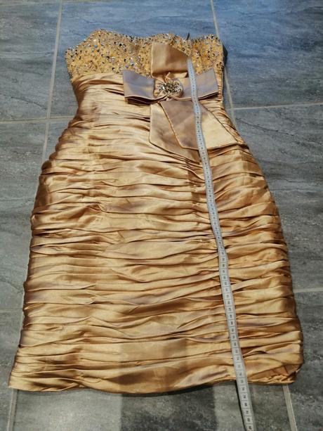 Zlatožlté saténové šaty vs, s