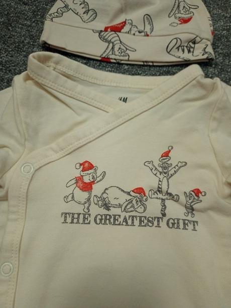 Vianočné body a čiapka - súprava, h&m,62