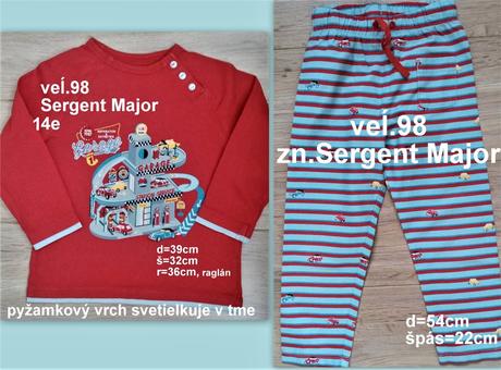 Pyžamo chlapčenské veĺ.98, zn. sergent major, sergent major,98
