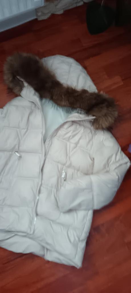Krémová bunda s kožušinou, xxl