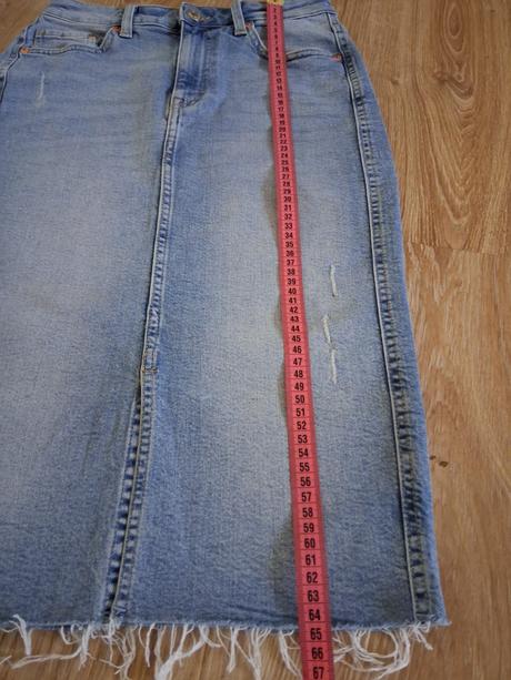 Bledomodrá riflová sukňa, h&m,36