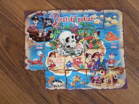 Magnetické puzzle "piráti" z kostíkov, 