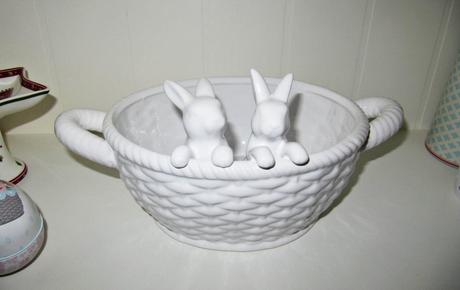 Keramika - veľkonočná misa zajace, 