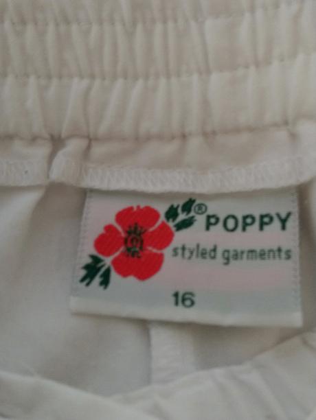 Dámske tenké biele nohavice, poppy, xl