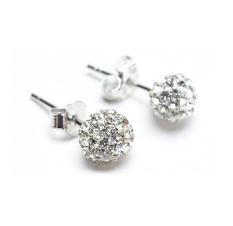 Shamballa korálky jednodierkové -  náušnicové, 