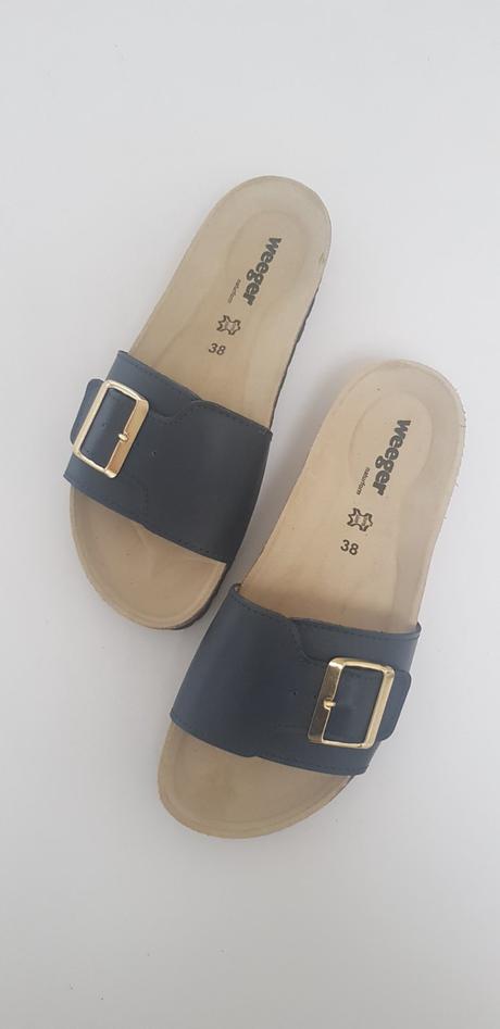 Kožené korkové šlapky, 38