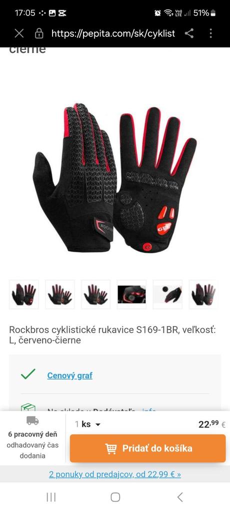 Cyklistické rukavice, m