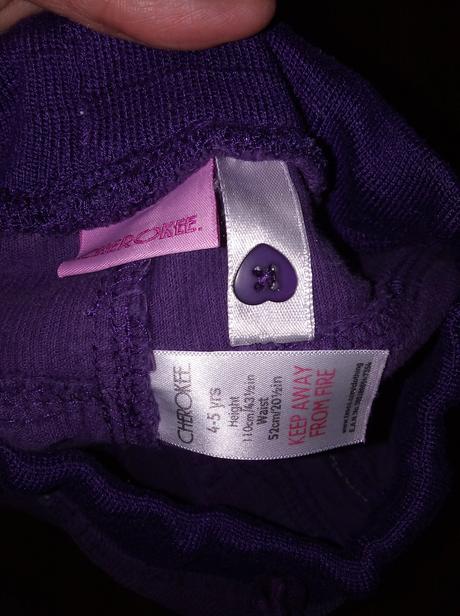 Fialové menšestr. prechodné nohavice 116 top stav, cherokee,116