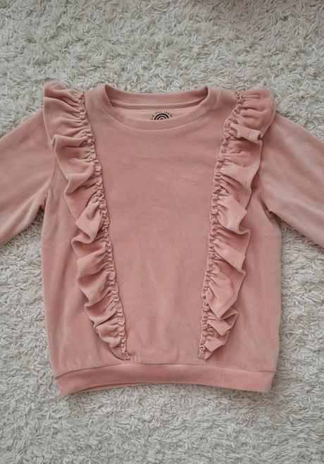 Mikina zamatová s volánmi, f&f,122
