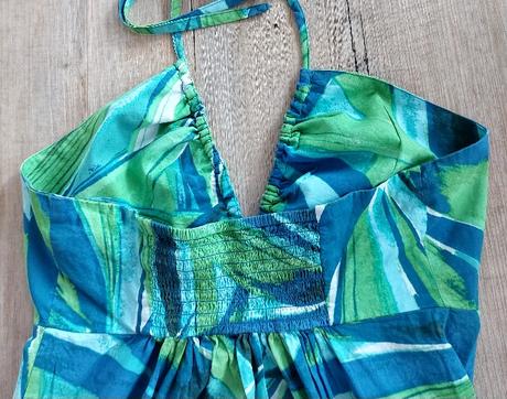 Modrozelené dlhé letné šaty, h&m,s