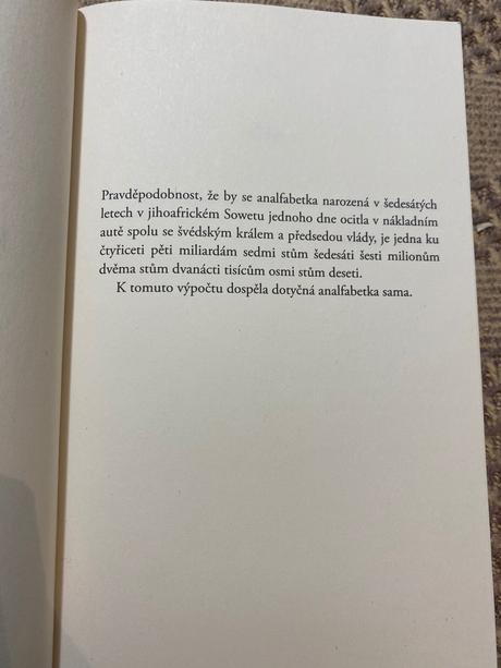 Analfabetka, která uměla počítat jonas jonasson, 