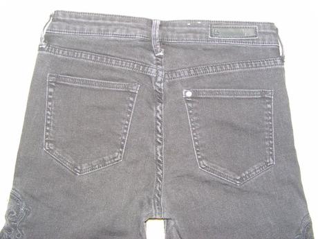 Vyšívané slim rifle h&m - 25/32, h&m,xs