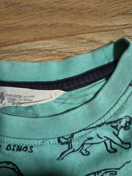 Tričko dinosaury 122/128, h&m,128
