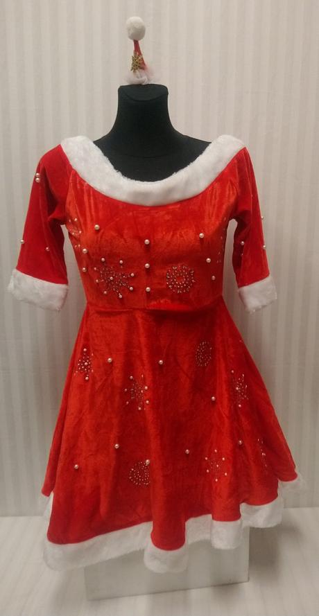 2 dielny vianočný kostým pani santa, xs, s,