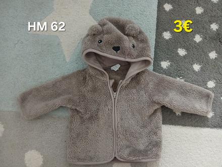 Plysova teddy mikina 62, h&m,62