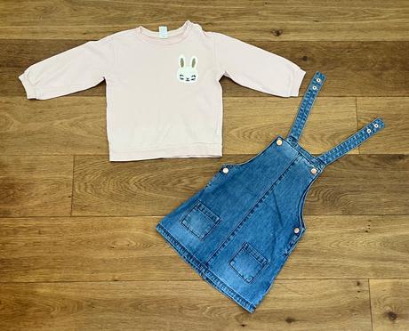 Balík 2 vecí, mikina h&m, šaty f&f, 92, f&f,92