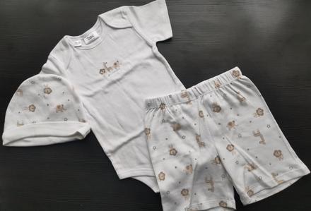 Súprava body+kraťasky+čiapka, 80