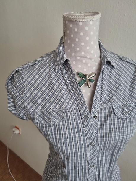 Sivo biela káro blúzka rodin hills veľ. s, s