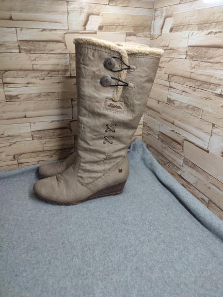 Rieker 40 - dámske zateplené béžové čižmy, rieker,40