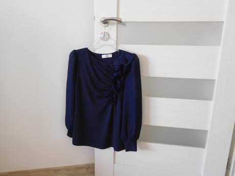 Blúzočka pružná s tilovým rukávom, 36/38 v,, 38