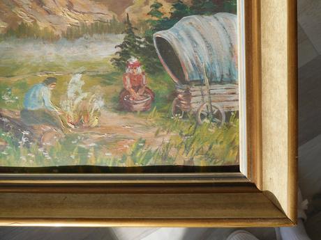 Kočovníci-olej na plátne 1952, 38 x 48 cm 2 kusy, 