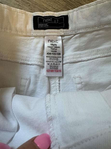 Riflove biele kraťasky, next,140