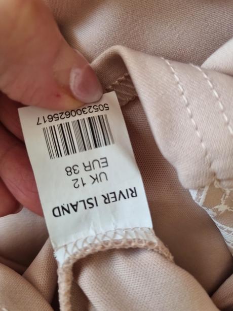 Ruzovo-biele elast.šaty river ialand 40, river island,40