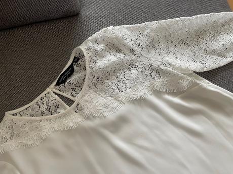 Biela blúzka s čipkou 3/4 rukáv, dorothy perkins,42 / xl