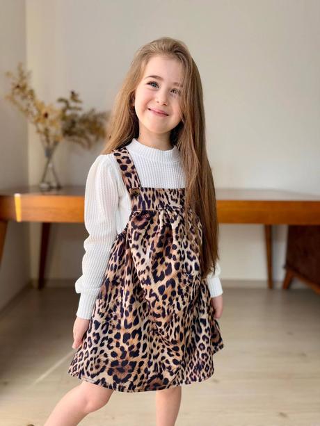 Šaty a tričko leopard, 98 - 140