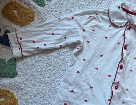 Biele srdiečkové bavlnené pyžamo, h&m, 98/104, h&m,98