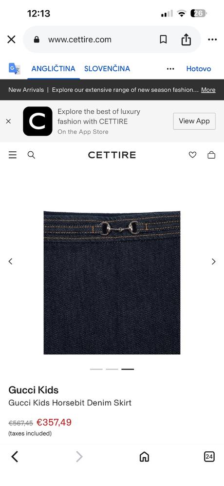 Gucci horsebit denim skirt dievčenská riflovasukňa, 116
