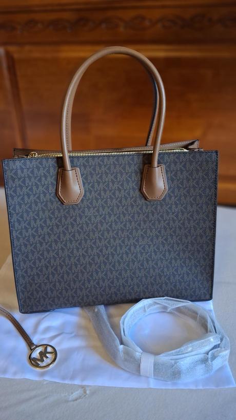 Hnedá kabelka michael kors mercer large, michael kors