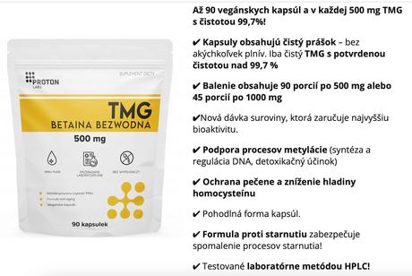 Tmg 90 vege kapsúl čistý bezvodý betaín, 