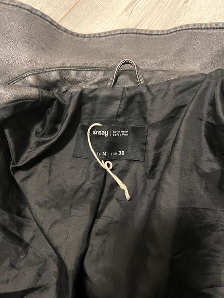 Sivá kožená bunda, sinsay,m