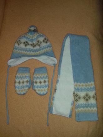 Čiapka, šál. rukavice, 74