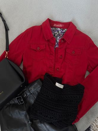 Červená riflová bunda, xs