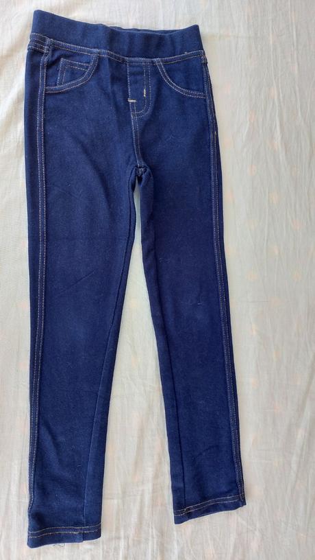 Málo nosené riflové legíny,  džegíny, 128, 128