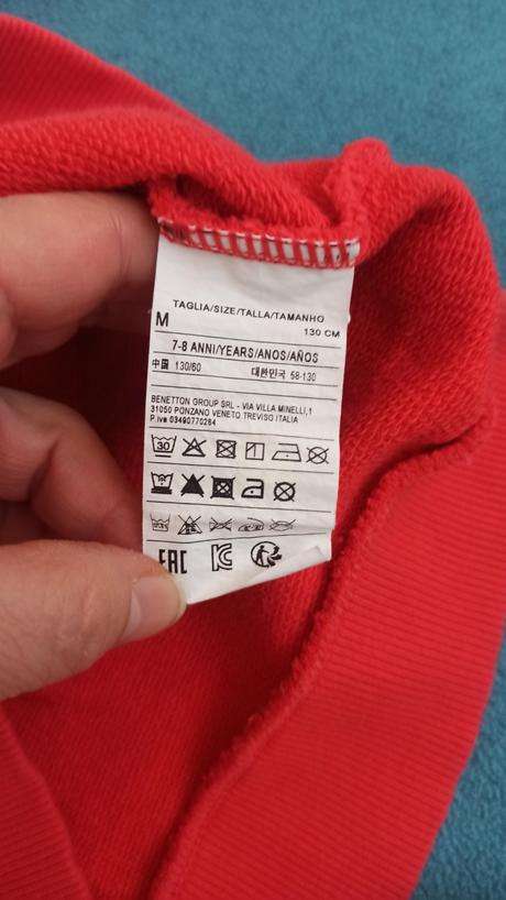 Mikina top stav  7-8r., benetton,128