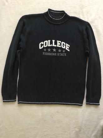 Tmavo modrý sveter, fishbone,170