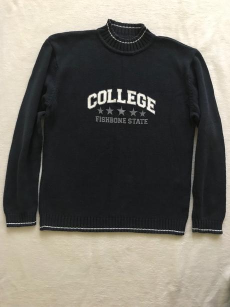 Tmavo modrý sveter, fishbone,170